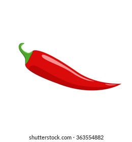 Flat icon chili pepper on a white background