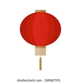 Flat Icon Of Chinese Red Lantern.