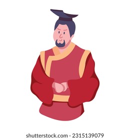 Flat icon of chinese ruler  