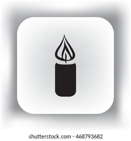 Flat icon. Christmas candle.