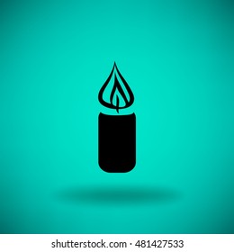 Flat icon. Christmas candle.