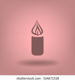 Flat icon. Christmas candle.