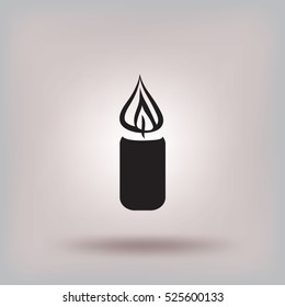 Flat icon. Christmas candle.