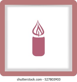 Flat icon. Christmas candle.