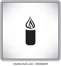 Flat icon. Christmas candle.
