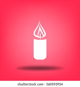 Flat icon. Christmas candle.
