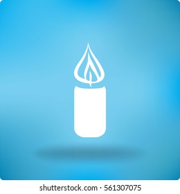 Flat icon. Christmas candle.