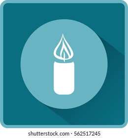 Flat icon. Christmas candle.