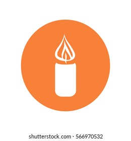 Flat icon. Christmas candle.