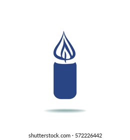 Flat icon. Christmas candle.