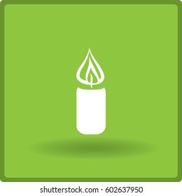 Flat icon. Christmas candle.