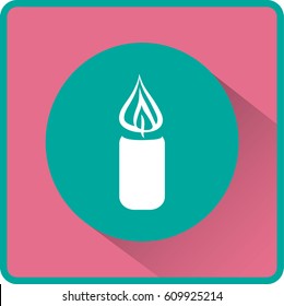 Flat icon. Christmas candle.