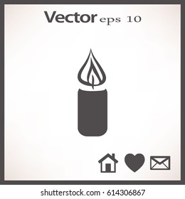 Flat icon. Christmas candle.