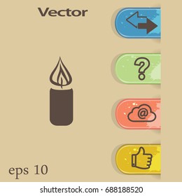 Icono plano. velas de Navidad.