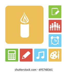 Flat icon. Christmas candle.