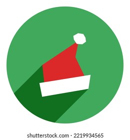 flat icon of christmas hat. green icon in flat style of abstract christmas hat. web browser icon.