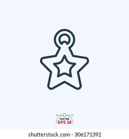 flat icon of Christmas star. 