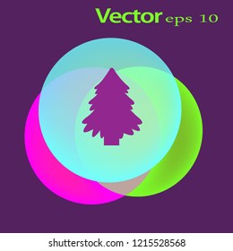Flat icon. Christmas tree.