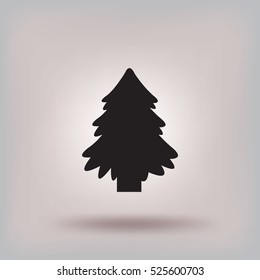 Flat icon. Christmas tree.