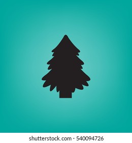 Flat icon. Christmas tree.
