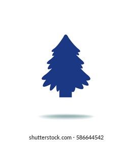 Flat icon. Christmas tree.