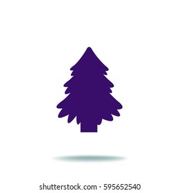 Flat icon. Christmas tree.