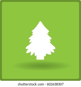 Flat icon. Christmas tree.
