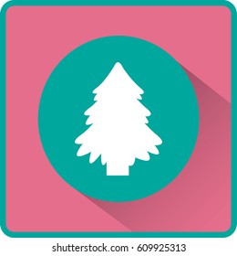 Flat icon. Christmas tree.