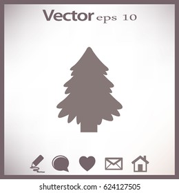 Flat icon. Christmas tree.