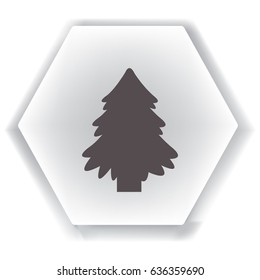 Flat icon. Christmas tree.