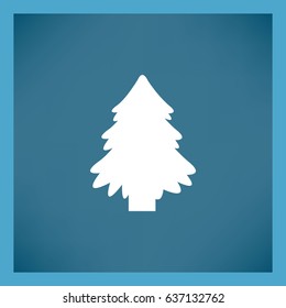 Flat icon. Christmas tree.