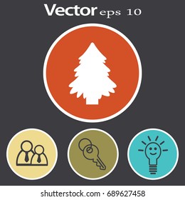 Flat icon. Christmas tree.