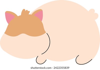 Flache Ikone Chubby Hamster süße Haustiere