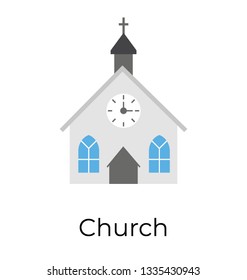 Flat icon of church