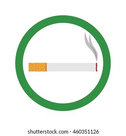 Flat icon cigarette. Smoking area. Vector illustration.