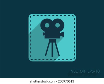 Flat icon of cinema