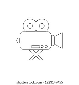 Flat icon of cinema camera. Media element icon. Element of media for mobile concept and web apps illustration. Thin line icon for website design and development, app development