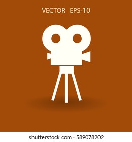 Icono plano del cine. ilustración vectorial