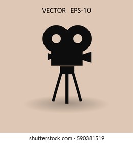 Icono plano del cine. ilustración vectorial