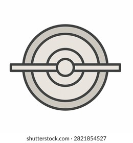 Flat icon of a circular target with a horizontal crossbar