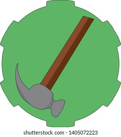 flat icon of claw hammer. 