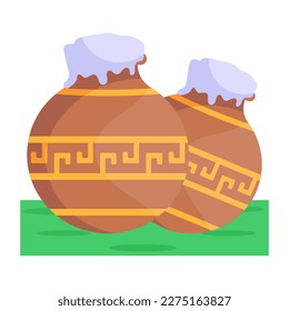 Un icono plano de los lanzadores de arcilla en formato editable 