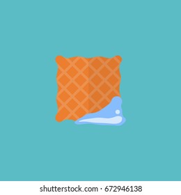 Flat Icon Clean Cloth Element. Vector Illustration Of Flat Icon Washcloth Isolated On Clean Background. Can Be Used As Washcloth, Clean And Cloth Symbols.