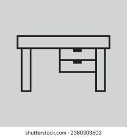 Flat icon Clean and tidy your desk at the end each day solated on gray background. Vector illustration.