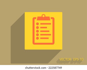 Flat icon of clipboard