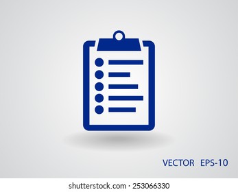 Flat icon of clipboard