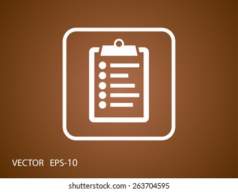 Flat icon of clipboard