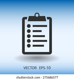 Flat icon of clipboard