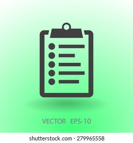 Flat icon of clipboard