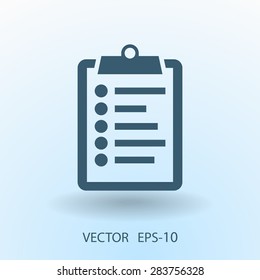 Flat icon of clipboard